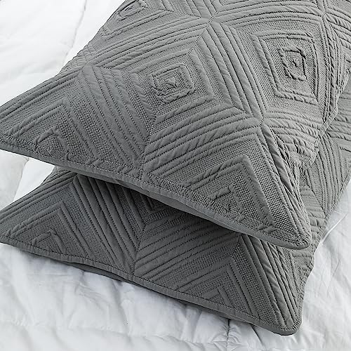 BOSOWOS Pillow Shams Standard Size Set of 2, Ultra Soft Breathable