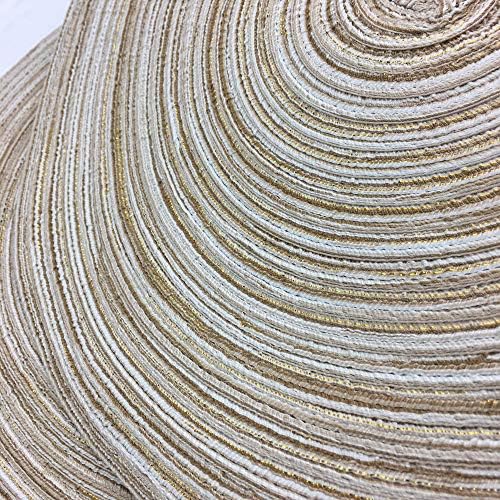 WAZAIGUR 14inch Round Placemats Set of 4 Table Mats, Cream with Golden