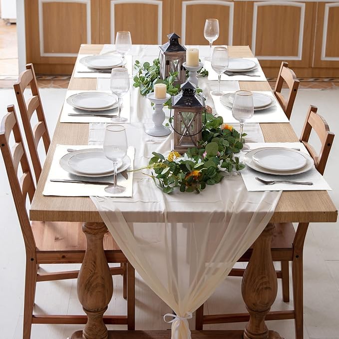 Cloth Placemats Set of 12, Linen Type Fabric Placemats Machine