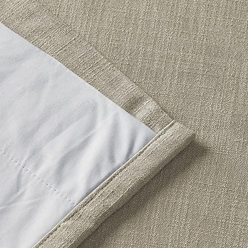 ChadMade 108 Inches Long Linen Curtains, 2 Panels 52Wx108L Grey Beige