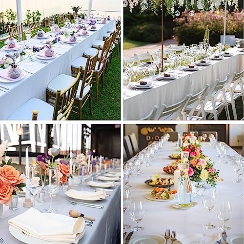 1 Pack White Rectangle Tablecloths 60x120 Inch for 8ft Tables