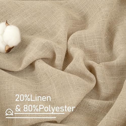 LAMIT Sheer Linen Curtains 96 inches Long 2 Panels Set for Bedroom