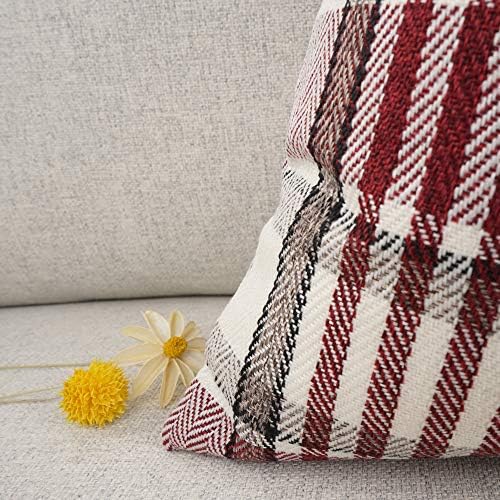 YOUR SMILE Retro Farmhouse Buffalo Tartan Chequer Stripe Plaid Cotton