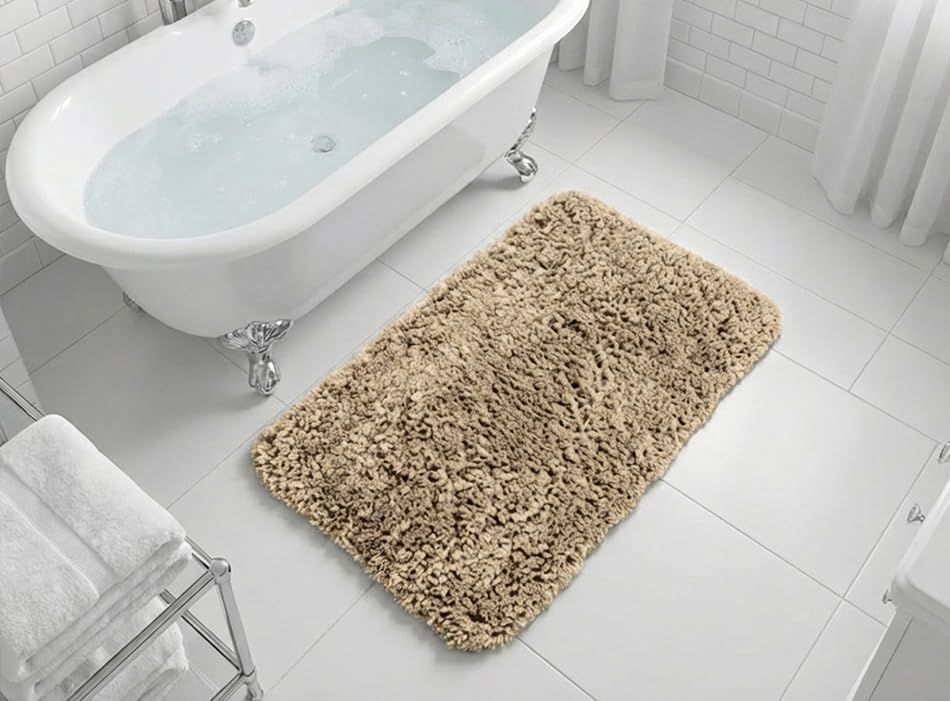 Muddy Mat® Fluffy Bathroom Rug, Soft Absorbent Microfiber Bath Mat