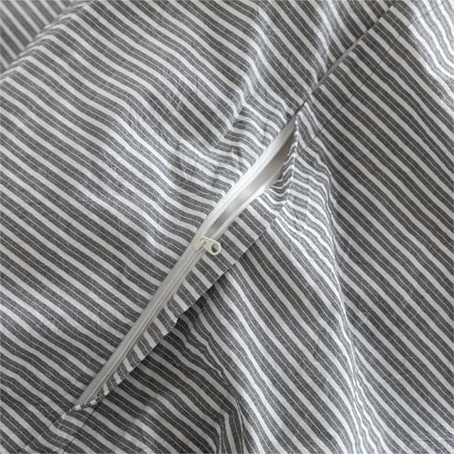 JIYUAN King Washed Cotton Duvet Cover Set, 3-Piece, Linen-Like