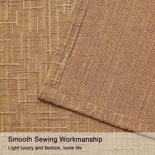 Linen Curtains 96 inch Length 2 Panels Burlap 52x96 Light Coffee