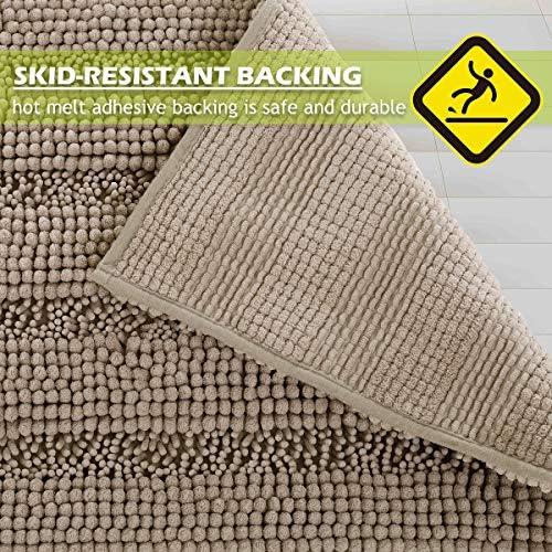 KGORGE Water Absorbent Bath Mat - Soft Bathroom Rugs Non-Slip Set