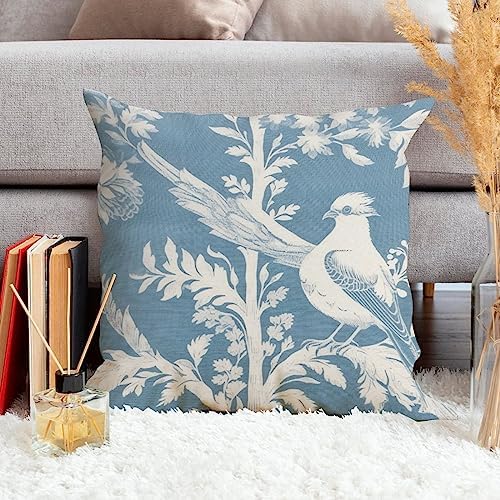 ArogGeld Teal Blue Chinoiserie Bird Floral Throw Pillows Botanicals