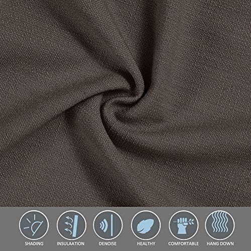 cololeaf 52 Inch Width by 96 Inch Length Natural Linen Blended Curtain