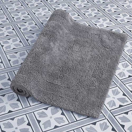 Laura Ashley - Reversible Cotton Bath Mat, Premium Bathroom Décor