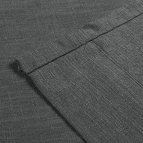 Drapifytex 84”Wx84”L Carbon Grey Living Room Linen Curtain, Pinch