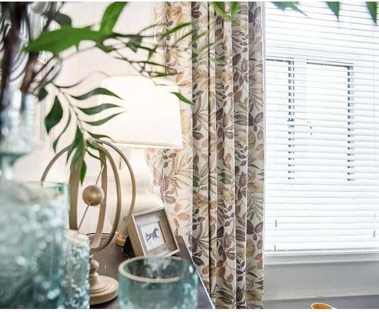 Cream Beige Linen Semi Blackout Window Curtain Panels Drapes for