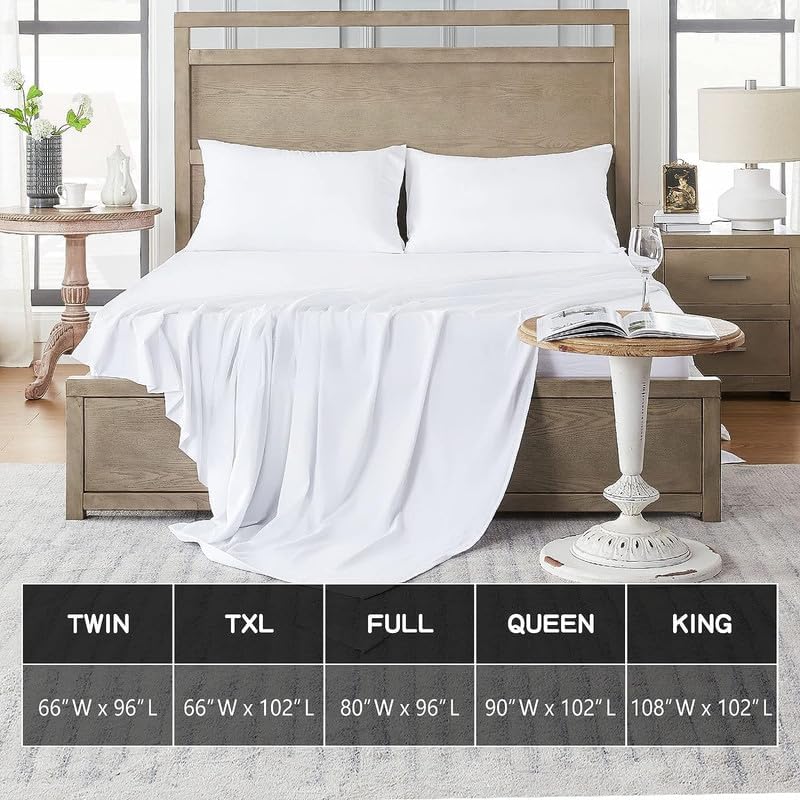 Queen (92x102) 400 TC 100% Cotton Flat Sheet - Comfortable, Cooling