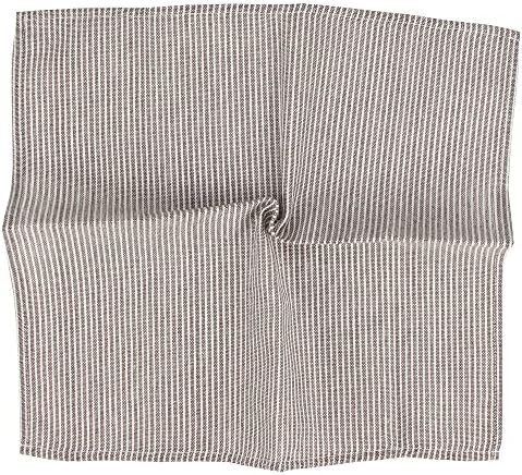 Narrow Striped Cotton Linen Blended Dinner Cloth Napkins - Set of 12