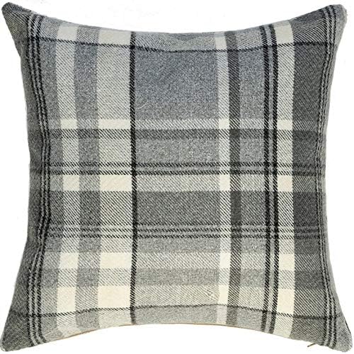 McAlister Textiles Charcoal Gray Heritage Tartan Decorative Throw