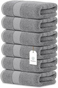White Classic Luxury Light Gray Hand Towels - 16x30, Turkish Cotton