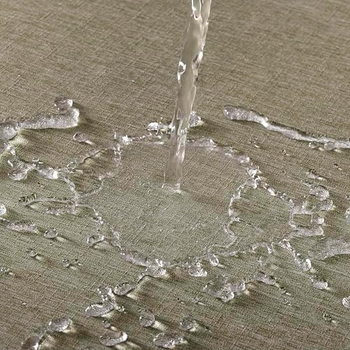 Decorelia Faux Linen Square Tablecloth for Dining Room,Waterproof