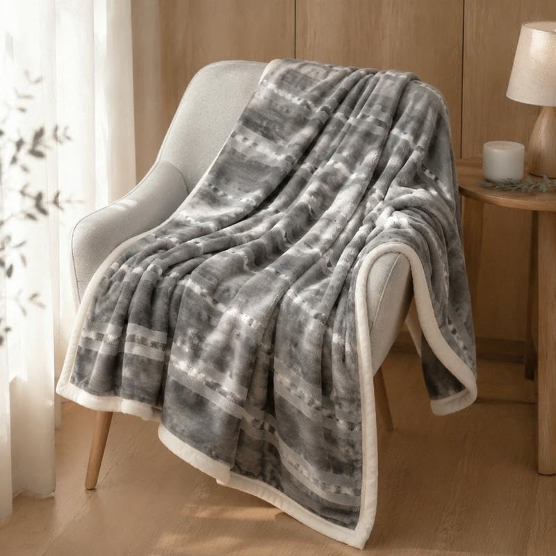 INFLAG Fluffy Throw Blanket Warm Lightweight (60"x80",Gray)