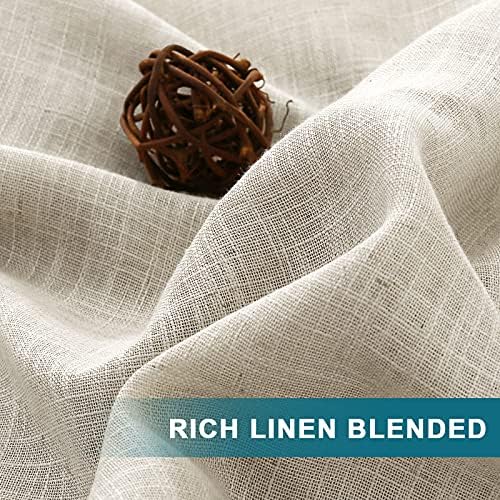 Turquoize Tab Top Linen Curtains Natural Linen Sheer Curtains for