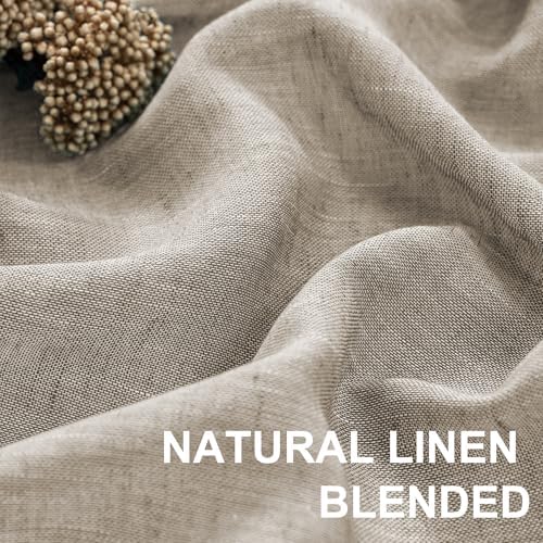 Turquoize Linen Curtains 84 for Bedroom Natural Linen Panels Casual