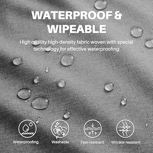 IVAPUPU Textured Linen Rectangle Table Cloth, Dark Grey, 60 x 120 Inch
