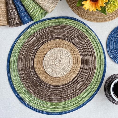 Beydodo Placemats Set of 8, Dining Table Mat Cotton Washable Indoor