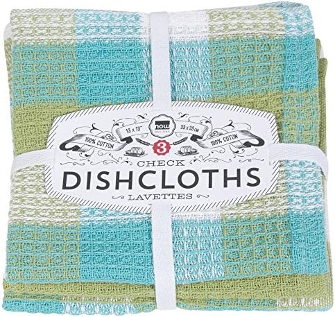 Now Designs Check Dishcloth Set, Leaf