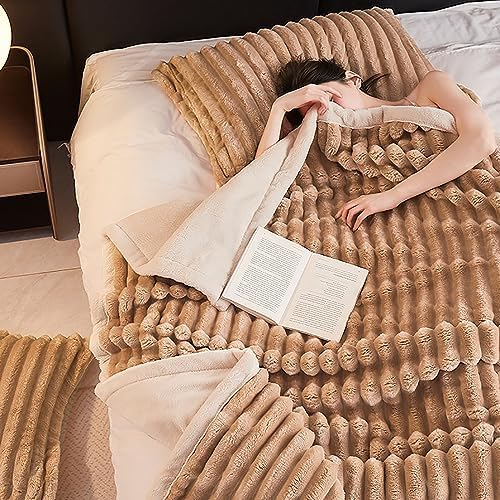 Brown Fleece Throw Blankets, Super Soft Blankets for Women, Cozy