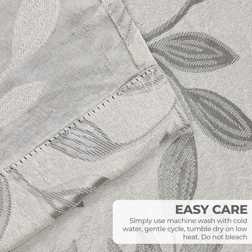 SUPERIOR Room Darkening Blackout Curtains, Modern Boho Leaves Thermal