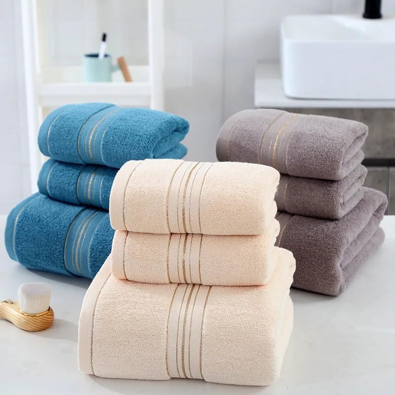 3pcs/Set Super Soft Absorbent 70x140cm Cotton Bath Towel Set Face Hand
