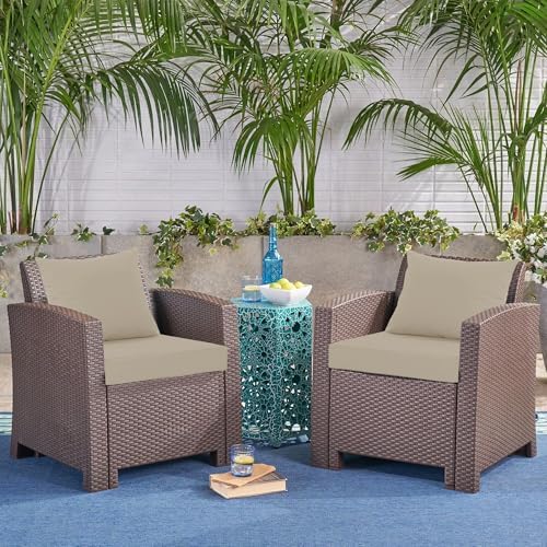 24x24 Inch Outdoor Cushions for Patio Furniture Set of 2, Waterproof