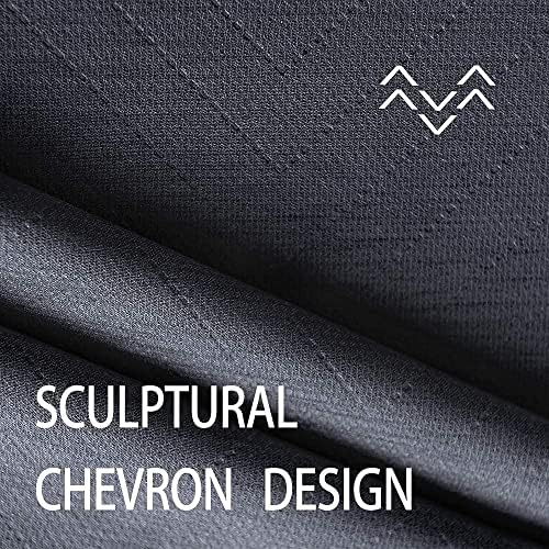 Treatmentex Grey Linen Blackout Curtains for Bedroom 63" Geometric