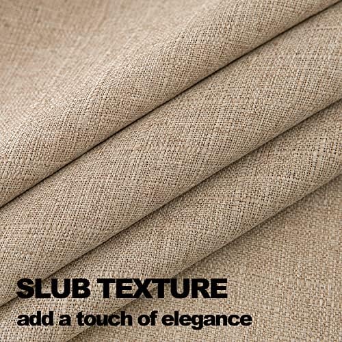 NLMUVW Burlap Linen Tablecloth 108 Inch, Tan Table Cloth Rectangular