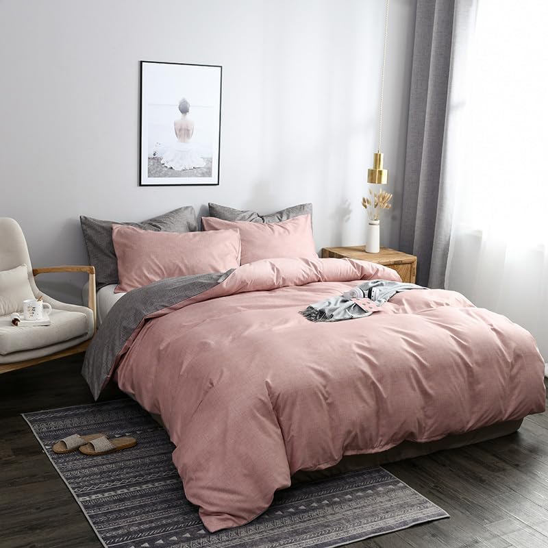 Textured Solid Duvet Cover Set,Microfiber Bedding, Soft Comforter