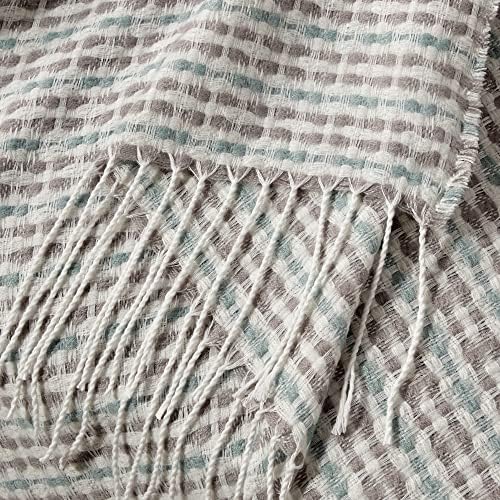 ESCA Cream Beige Knitted Throw Blanket Lightweight Blanket Throw for