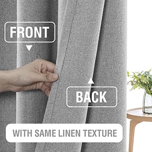 H.VERSAILTEX 100% Blackout Linen Curtains Thermal Curtains for Living