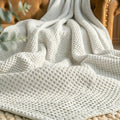 100% Cotton Waffle Weave King Size Blanket, Ultra Soft Lightweight