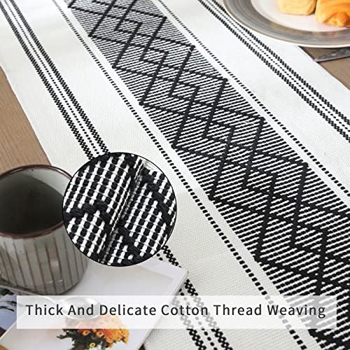 Woven Table Runners Farmhouse Style,Boho Table Runners 90 inches Long