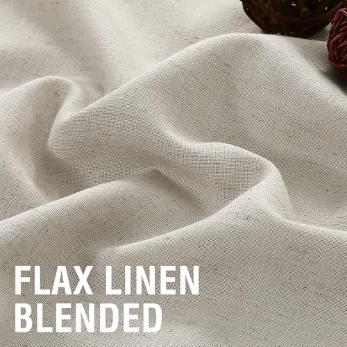 H.VERSAILTEX Extra Long Linen Curtains 108 Inch for Living Room, Pale