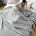Bamboo-Cotton Waffle Weave Blanket, Lightweight Cotton Waffle Weave