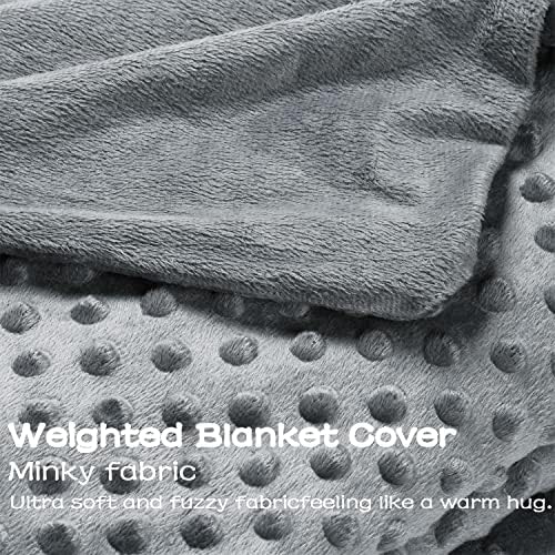 Weighted Blanket with 100% Cotton Cover, Breathable Comforter Heavy
