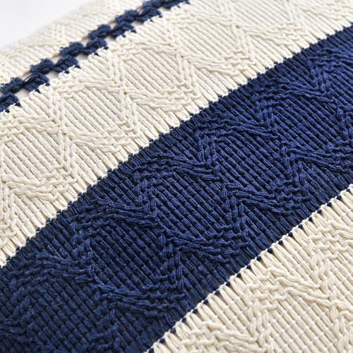 Fancy Homi Set of 2 Navy Blue Decorative Throw Pillow Covers 22x22