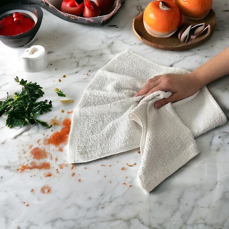 60 Pack Bar Mop Towels 100% Cotton Bar Towels Highly Absorbent Quick