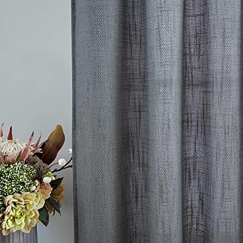 Valea Home Soft Burlap Natural Rod Pocket Window Curtain Panels for
