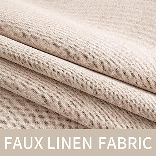 MIULEE Natural Beige 100% Blackout Curtains 84 Inches Long for Bedroom