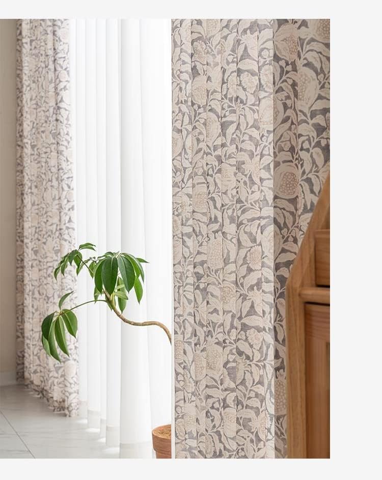 Beige Linen Back Tab Curtains 96 Inch Length for Living Room 1 Panel