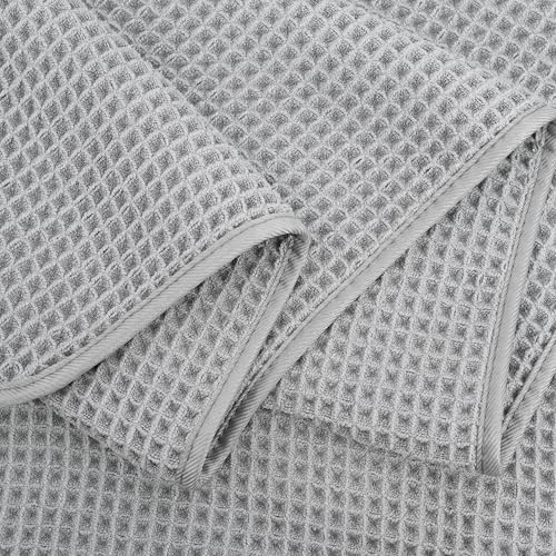 POLYTE 430 GSM Poly Blend Microfiber Waffle Bath Sheet XL Set, 35x70