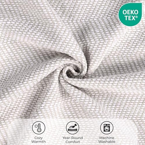 Chrisney Chenille Cotton Blanket, Soft Chevron Herringbone Woven