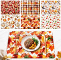 6 Pack Fall Cork Back Placemats Thanksgiving Day, 16 x 12 inch