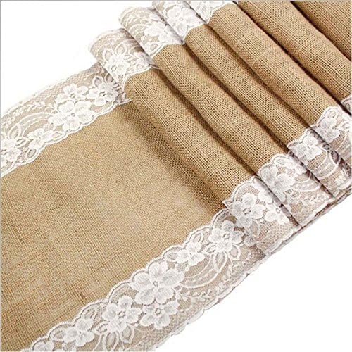 Awtlife 12 x 120 Inch Burlap Table Runner for Wedding Bridal Shower